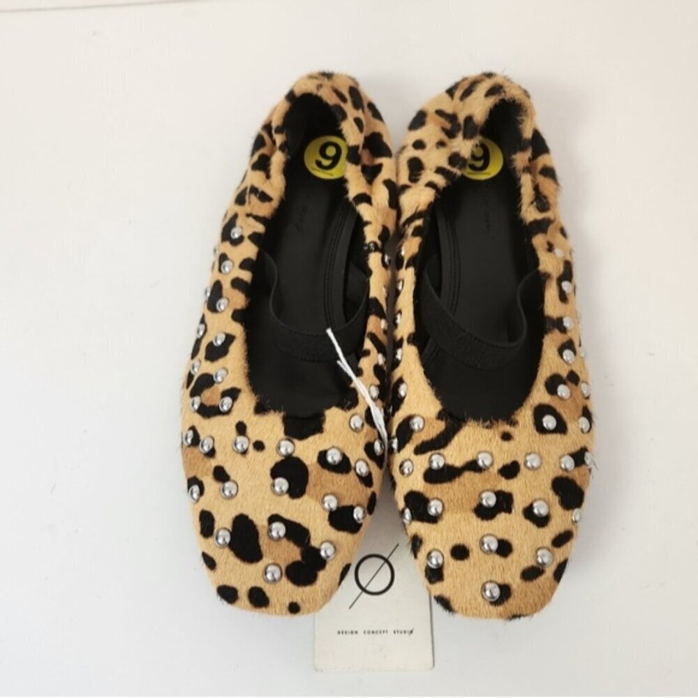 Design Concept Studio Leopard Animal Print Flats Slip On Shoes Size 9 New NWT